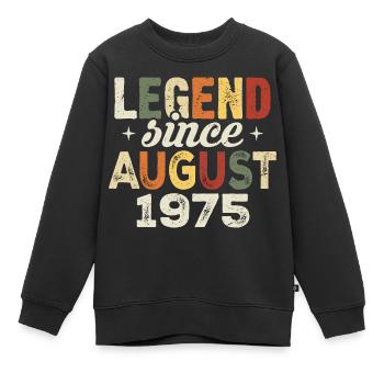 Août 1975 Anniversaire Août 1975 - Août 1975 - Sweat Premium enfant bio - noir - Devant - AI Model Kid Female (0cm)