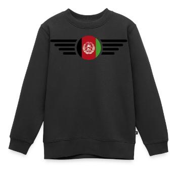 J’aime l’Afghanistan, T-shirt design de style élégance - Sweat Premium enfant bio - noir - Devant - AI Model Kid Female (0cm)