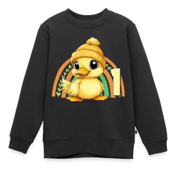 1. Geburtstag Ente Regenbogen Süß Niedlich - Kinder Premium Organic Sweatshirt - Schwarz - Vorne - AI Model Kid Female (0cm)
