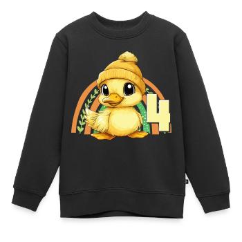 4. Geburtstag Ente Regenbogen Süß Niedlich - Kinder Premium Organic Sweatshirt - Schwarz - Vorne - AI Model Kid Female (0cm)