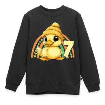 7. Geburtstag Ente Regenbogen Süß Niedlich - Kinder Premium Organic Sweatshirt - Schwarz - Vorne - AI Model Kid Female (0cm)