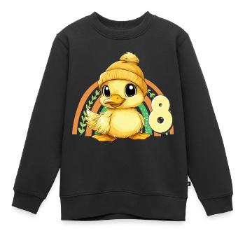 8. Geburtstag Ente Regenbogen Süß Niedlich - Kinder Premium Organic Sweatshirt - Schwarz - Vorne - AI Model Kid Female (0cm)