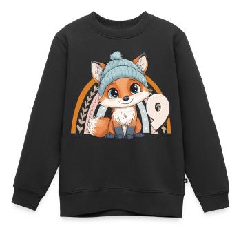 9. Geburtstag Fuchs Regenbogen Süß Niedlich - Kinder Premium Organic Sweatshirt - Schwarz - Vorne - AI Model Kid Female (0cm)
