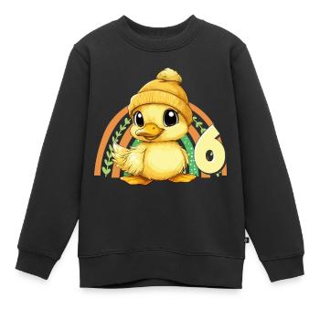 6. Geburtstag Ente Regenbogen Süß Niedlich - Kinder Premium Organic Sweatshirt - Schwarz - Vorne - AI Model Kid Female (0cm)