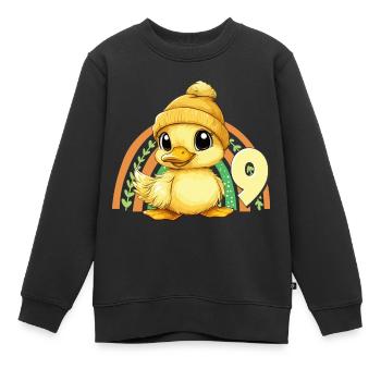9. Geburtstag Ente Regenbogen Süß Niedlich - Kinder Premium Organic Sweatshirt - Schwarz - Vorne - AI Model Kid Female (0cm)