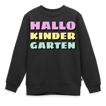 BONJOUR MATERNELLE - ENFANT DE MATERNELLE - GARDE D’ENFANTS APRÈS L’ÉCOLE - Sweat Premium enfant bio - noir - Devant - AI Model Kid Female (0cm)