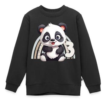 3ème anniversaire Panda Ours Arc-en-ciel Mignon Mignon - Sweat Premium enfant bio - noir - Devant - AI Model Kid Female (0cm)