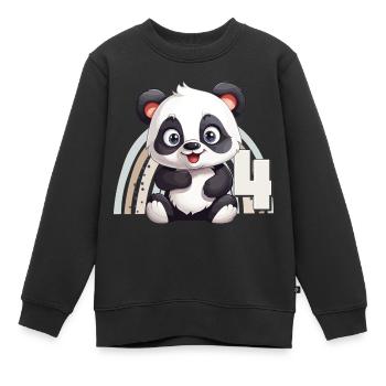 4ème anniversaire Panda Ours Arc-en-ciel Mignon Mignon - Sweat Premium enfant bio - noir - Devant - AI Model Kid Female (0cm)