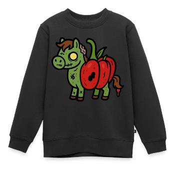 Pferdrika - Sweat Premium enfant bio - noir - Devant - AI Model Kid Female (0cm)