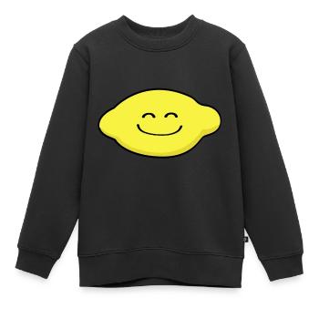 Zitrone - Kinder Premium Organic Sweatshirt - Schwarz - Vorne - AI Model Kid Female (0cm)