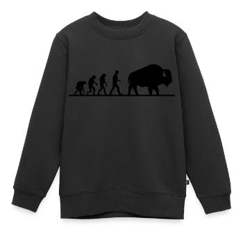 büffel evolution - Kinder Premium Organic Sweatshirt - Schwarz - Vorne - AI Model Kid Female (0cm)