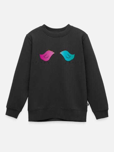 Küken Couple Amour - Sweat Premium enfant bio - noir