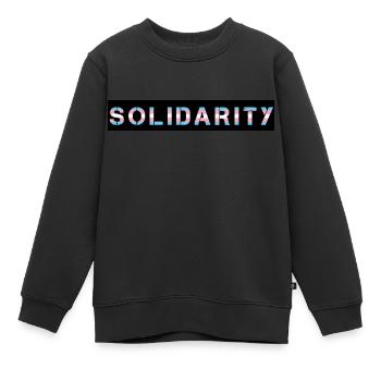 Solidarité trans - Sweat Premium enfant bio - noir - Devant - AI Model Kid Female (0cm)