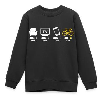 Radfahren Radfahren Radfahren Humor - Kinder Premium Organic Sweatshirt - Schwarz - Vorne - AI Model Kid Female (0cm)