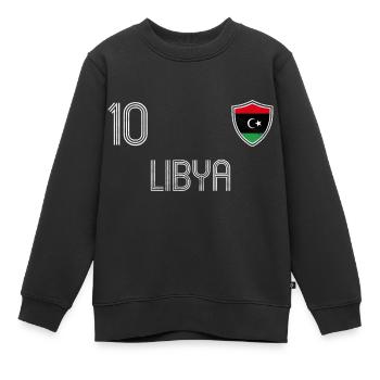 Libyen Fußball Mannschaft - Kinder Premium Organic Sweatshirt - Schwarz - Vorne - AI Model Kid Female (0cm)