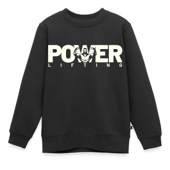 power lifting weiss - Kinder Premium Organic Sweatshirt - Schwarz - Vorne - AI Model Kid Female (0cm)