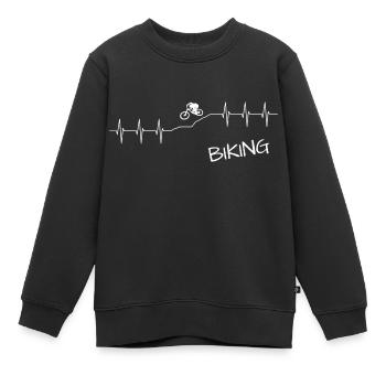 biking - Kinder Premium Organic Sweatshirt - Schwarz - Vorne - AI Model Kid Female (0cm)