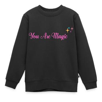 Du bist Magie - Kinder Premium Organic Sweatshirt - Schwarz - Vorne - AI Model Kid Female (0cm)