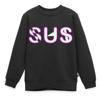 Sus - Youth Word - Kids Premium Organic Sweatshirt - black - Front - AI Model Kid Female (0cm)
