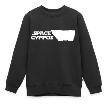 Space Gyppos - Spacezigos - White font - Kids Premium Organic Sweatshirt - black - Front - AI Model Kid Female (0cm)