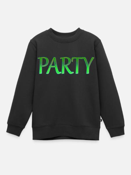 Party green design - Kinder Premium Organic Sweatshirt - Schwarz
