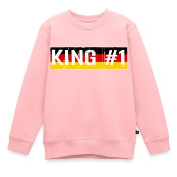 KING #1 KÖNIG - Kinder Premium Organic Sweatshirt - Rosa - Vorne - AI Model Kid Female (0cm)