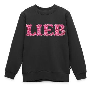 Lieb mit Rosenblättern geschrieben - Kinder Premium Organic Sweatshirt - Schwarz - Vorne - AI Model Kid Female (0cm)