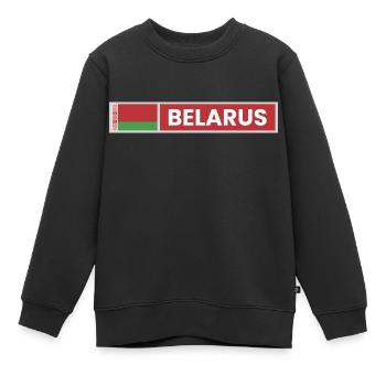 Flagge von Weißrussland - Kinder Premium Organic Sweatshirt - Schwarz - Vorne - AI Model Kid Female (0cm)