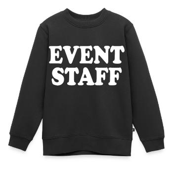 Event staff - Sweat Premium enfant bio - noir - Devant - AI Model Kid Female (0cm)
