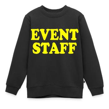Event staff - Sweat Premium enfant bio - noir - Devant - AI Model Kid Female (0cm)