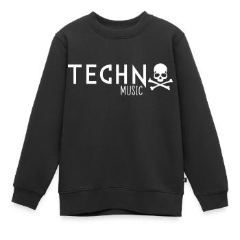 Techno-Musik - Kinder Premium Organic Sweatshirt - Schwarz - Vorne - AI Model Kid Female (0cm)