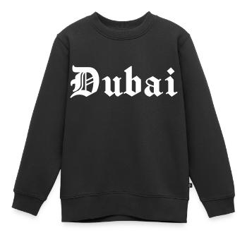 Dubai, gothic, font - Kids Premium Organic Sweatshirt - black - Front - AI Model Kid Female (0cm)