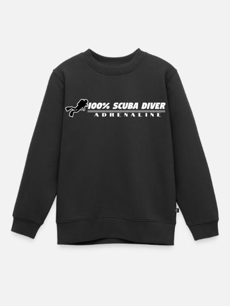 100 scuba diver adrenaline wit - Kinder Premium sweater biologisch - zwart