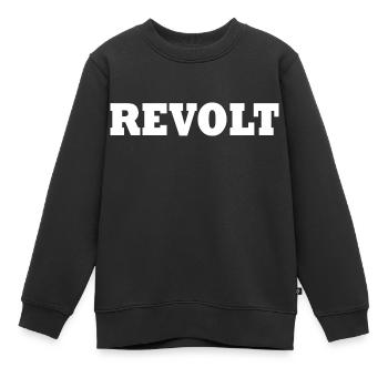 Revolt - Sweat Premium enfant bio - noir - Devant - AI Model Kid Female (0cm)