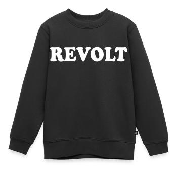 Revolt - Sweat Premium enfant bio - noir - Devant - AI Model Kid Female (0cm)