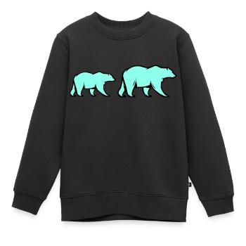 Ours polaires - Sweat Premium enfant bio - noir - Devant - AI Model Kid Female (0cm)