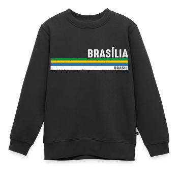 Vintage Brasília Brasil - Zeigen Sie Ihre Wurzeln, - Kinder Premium Organic Sweatshirt - Schwarz - Vorne - AI Model Kid Female (0cm)