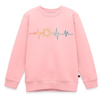 Retro Heartbeat Sun - Kinder Premium Organic Sweatshirt - Rosa - Vorne - AI Model Kid Female (0cm)