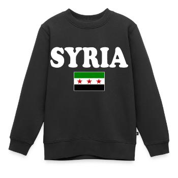 Drapeau de la Syrie - Sweat Premium enfant bio - noir - Devant - AI Model Kid Female (0cm)