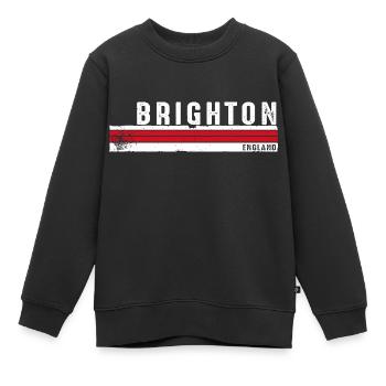 Brighton England Vintage Retro Design für Seaside - Kinder Premium Organic Sweatshirt - Schwarz - Vorne - AI Model Kid Female (0cm)