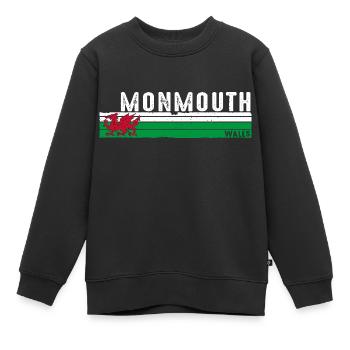 Monmouth: Retro-Design aus Wales für stolze walisische Fans - Kinder Premium Organic Sweatshirt - Schwarz - Vorne - AI Model Kid Female (0cm)