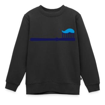 Brosse à dents - dent - Sweat Premium enfant bio - noir - Devant - AI Model Kid Female (0cm)