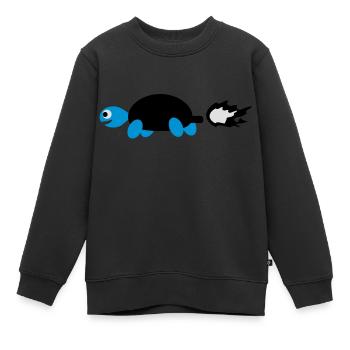 Schildkröte Turbo - Kinder Premium Organic Sweatshirt - Schwarz - Vorne - AI Model Kid Female (0cm)