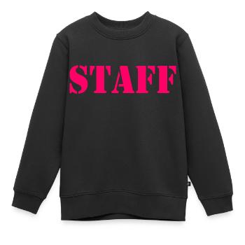 STAFF - Kinder Premium Organic Sweatshirt - Schwarz - Vorne - AI Model Kid Female (0cm)