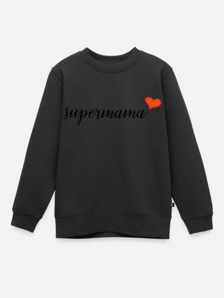 Super maman - Sweat Premium enfant bio - noir