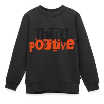Think positive (pense positif) - Sweat Premium enfant bio - noir - Devant - AI Model Kid Female (0cm)