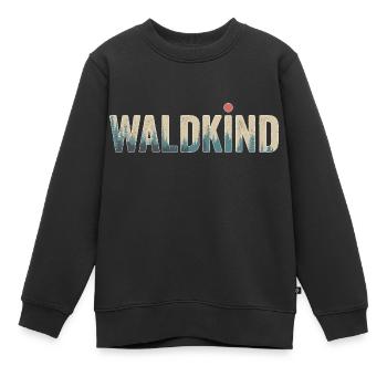 Waldkind natur Naturmensch camping Geschenk - Kinder Premium Organic Sweatshirt - Schwarz - Vorne - AI Model Kid Female (0cm)
