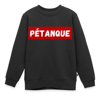 Pétanque - Sweat Premium enfant bio - noir - Devant - AI Model Kid Female (0cm)