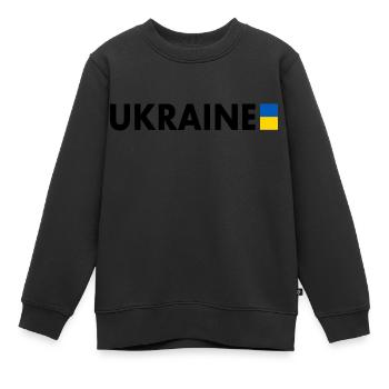 Ukraine - Sweat Premium enfant bio - noir - Devant - AI Model Kid Female (0cm)