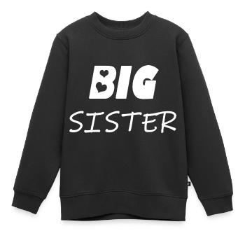 big sister - Sweat Premium enfant bio - noir - Devant - AI Model Kid Female (0cm)
